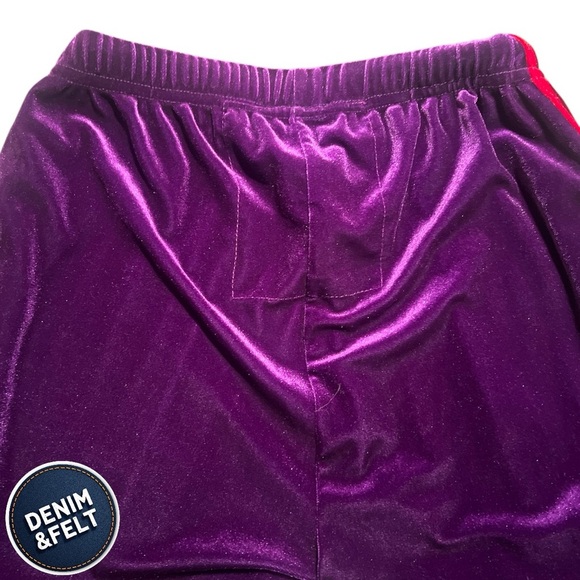 Aviator Nation Women’s Purple Classic Velvet Rainbow 5 Stripe Sweatpants/Joggers - Picture 4 of 6